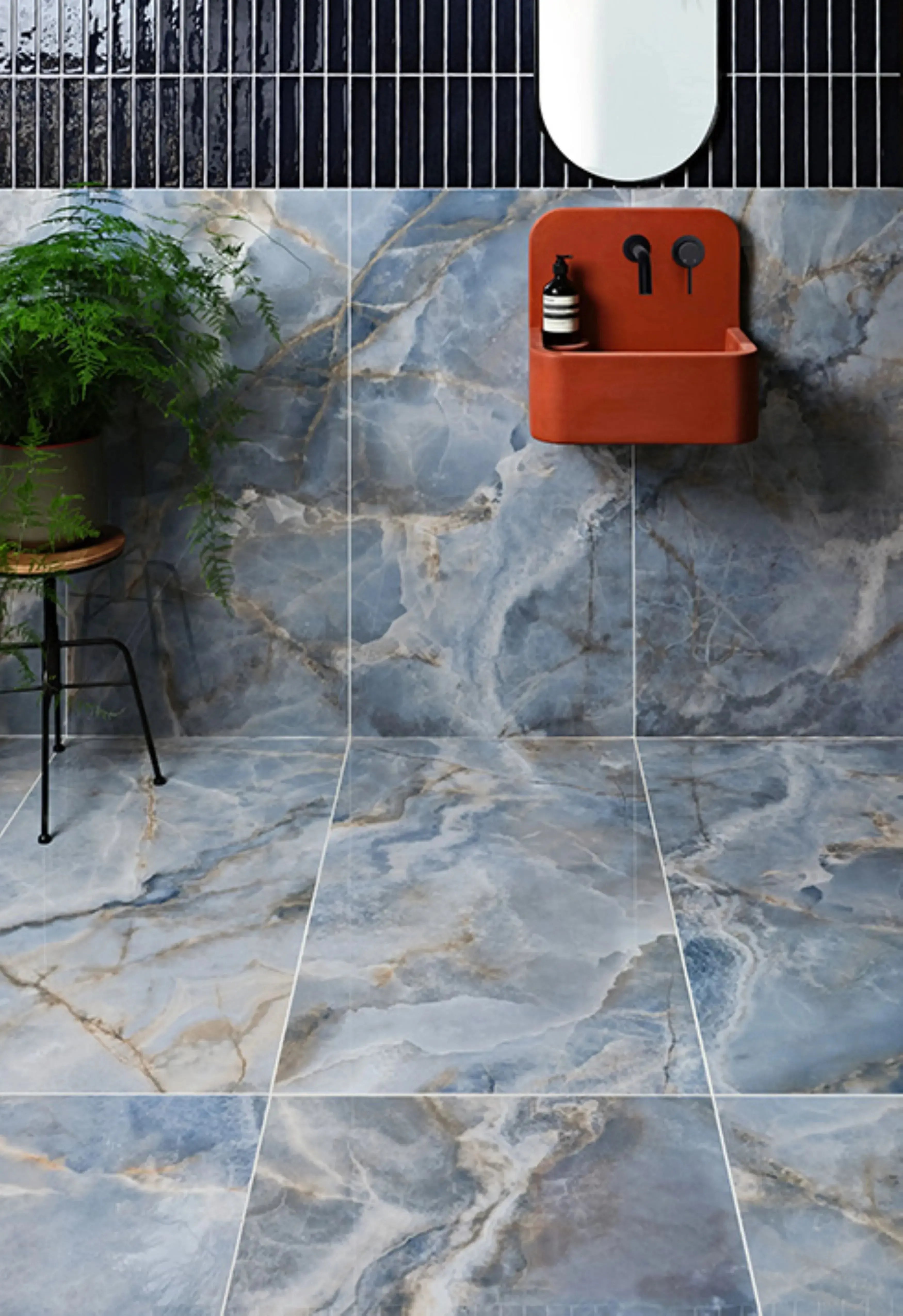 Ocean Blue Onyx Tile | Blue Onyx Porcelain Tile | Baked Tiles