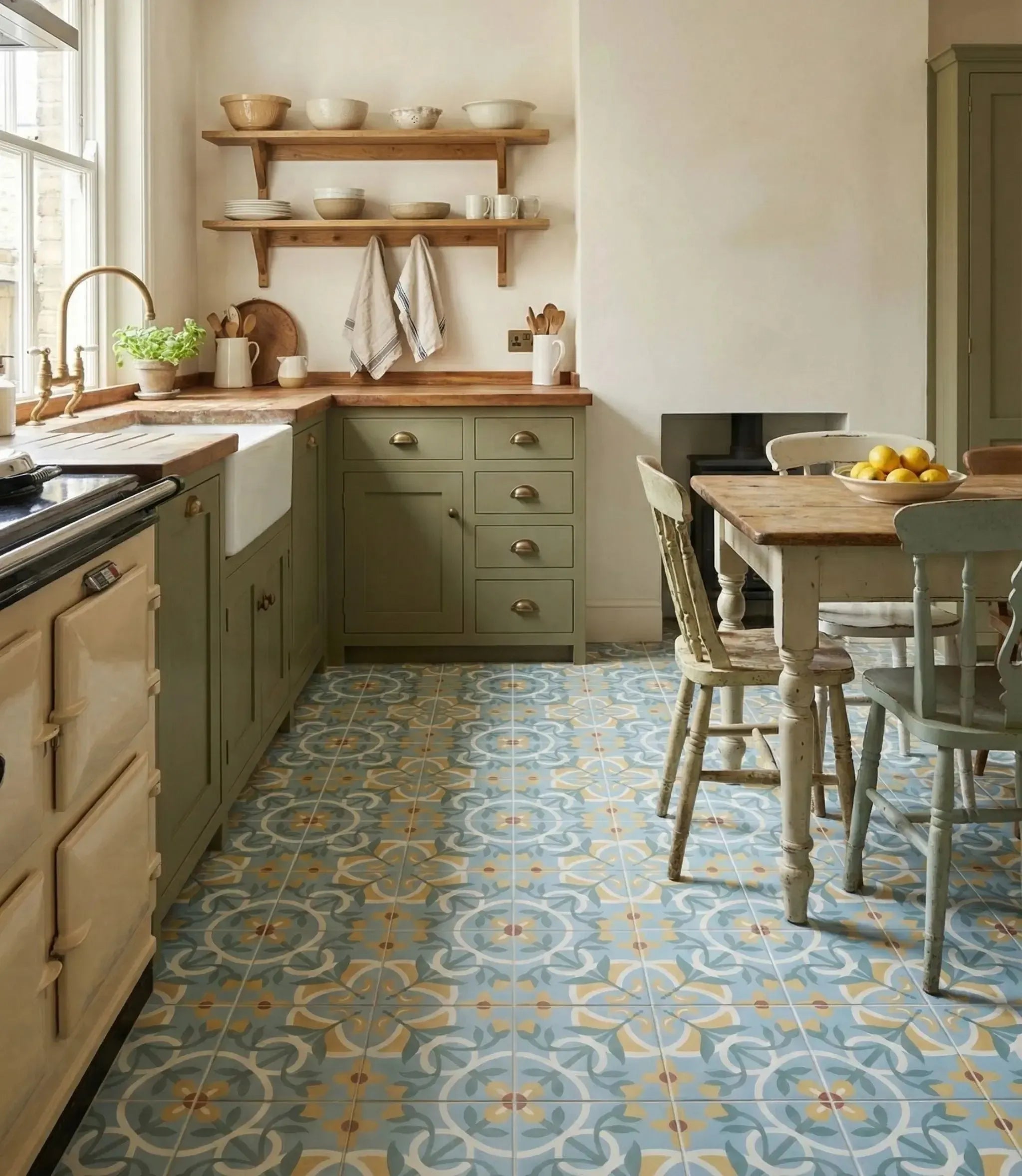 Mediterranean Blue and Yellow Tiles | Baked Tiles
