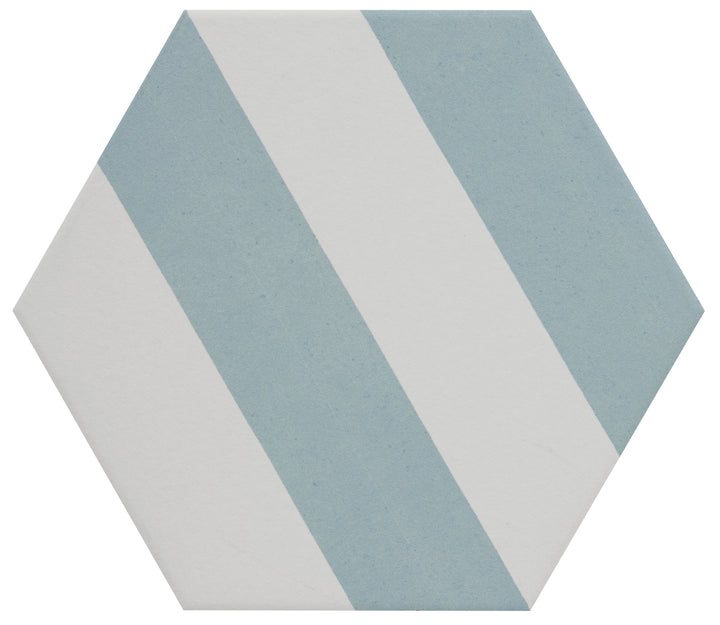 Curated Hexagon Stripe Aqua 25cm x 21.8cm