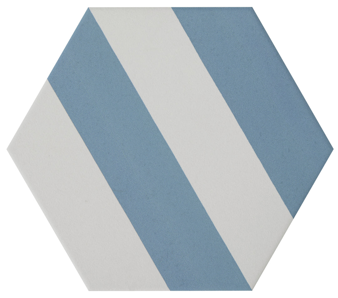 Curated Hexagon Stripe Blue 25cm x 21.8cm