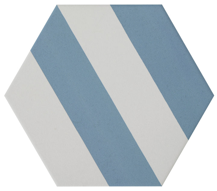 Curated Hexagon Stripe Blue 25cm x 21.8cm