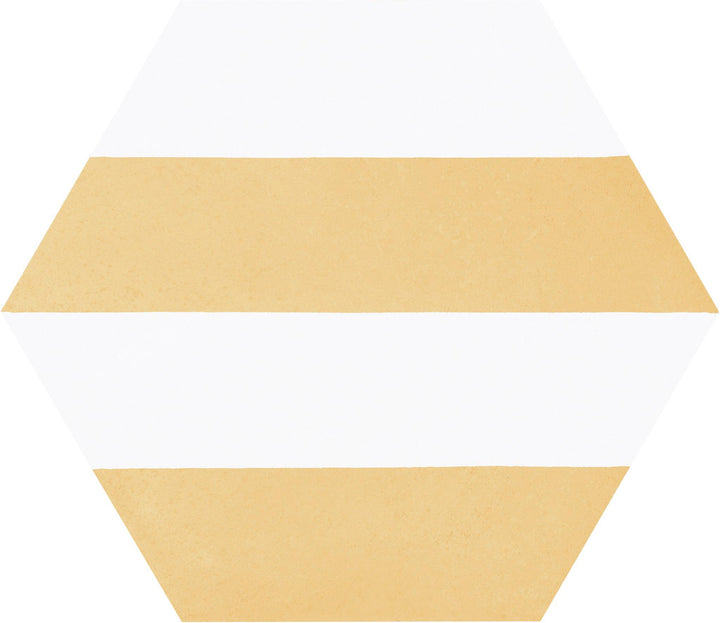 Curated Hexagon Stripe Yellow 25cm x 21.8cm