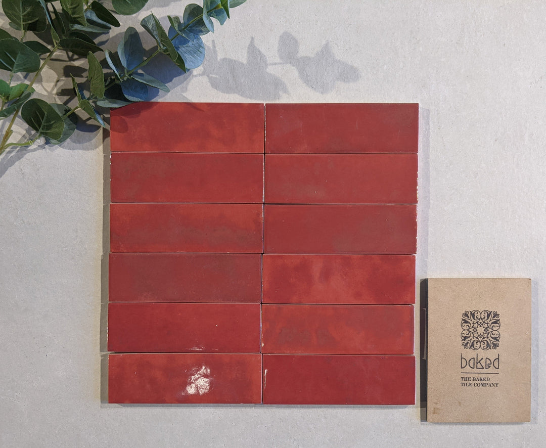 Marrakesh Brick Clay Red Gloss 5cm x 15cm
