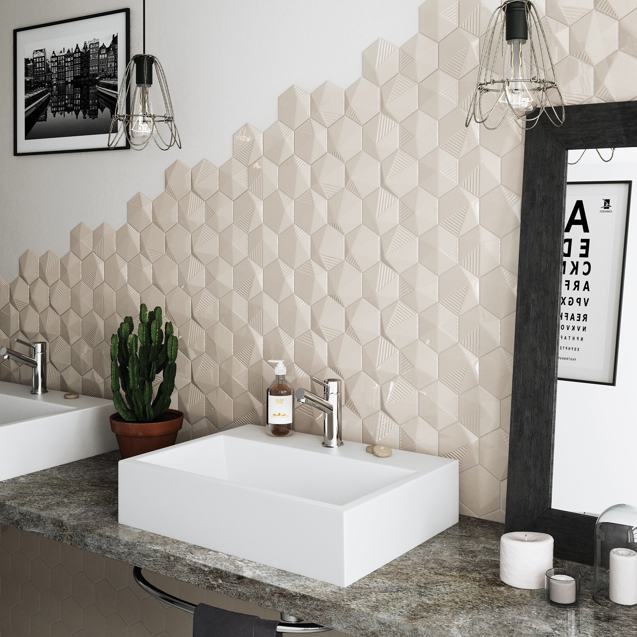 Let's get creative with Hexagon Floor & Wall Tiles, The Baked Tile Co way!