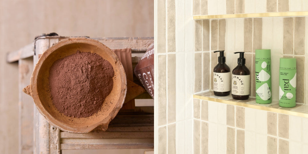 Image of grout in workshop and trims inside a striped tile shower