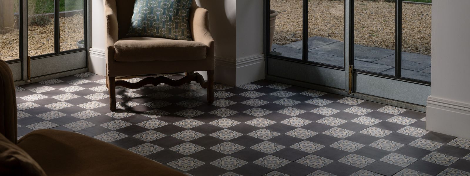 black and white bathroom tile collection