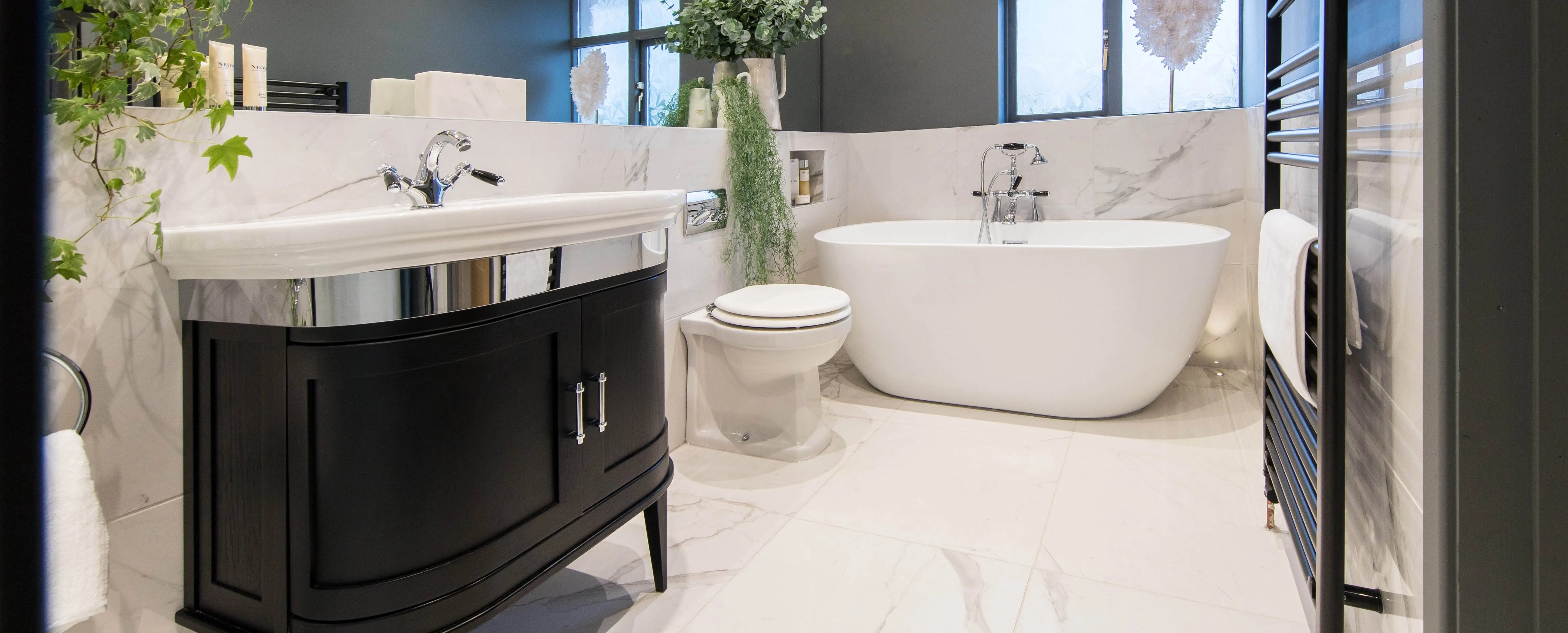 black and white bathroom tile collection