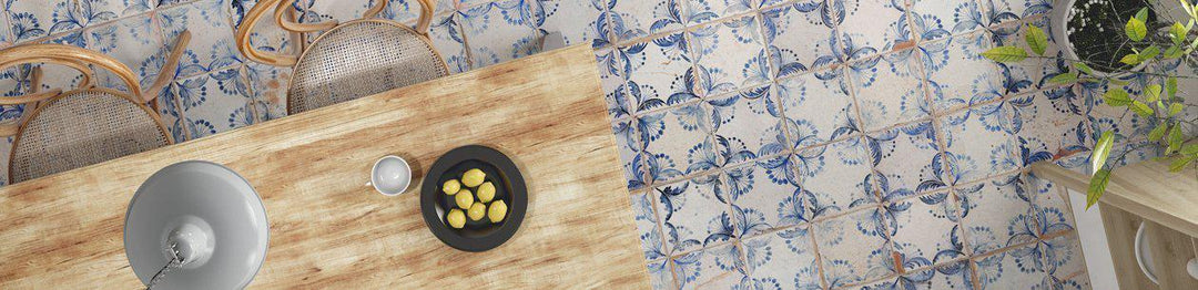 Baked Tiles Faded Delft Range: Heavily Distressed Durable Floor Tiles-Baked Tiles