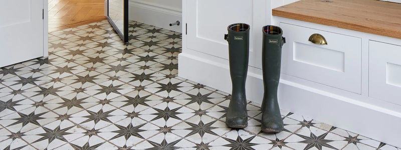 black and white tiles
