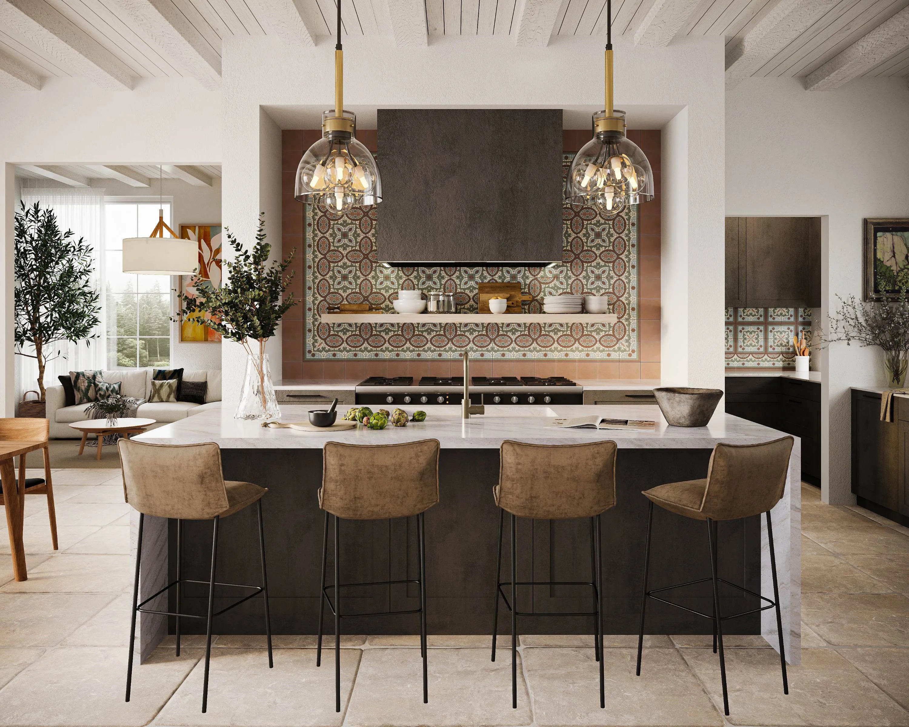 Statement Rustic Kitchen Tiles | Baked Tiles