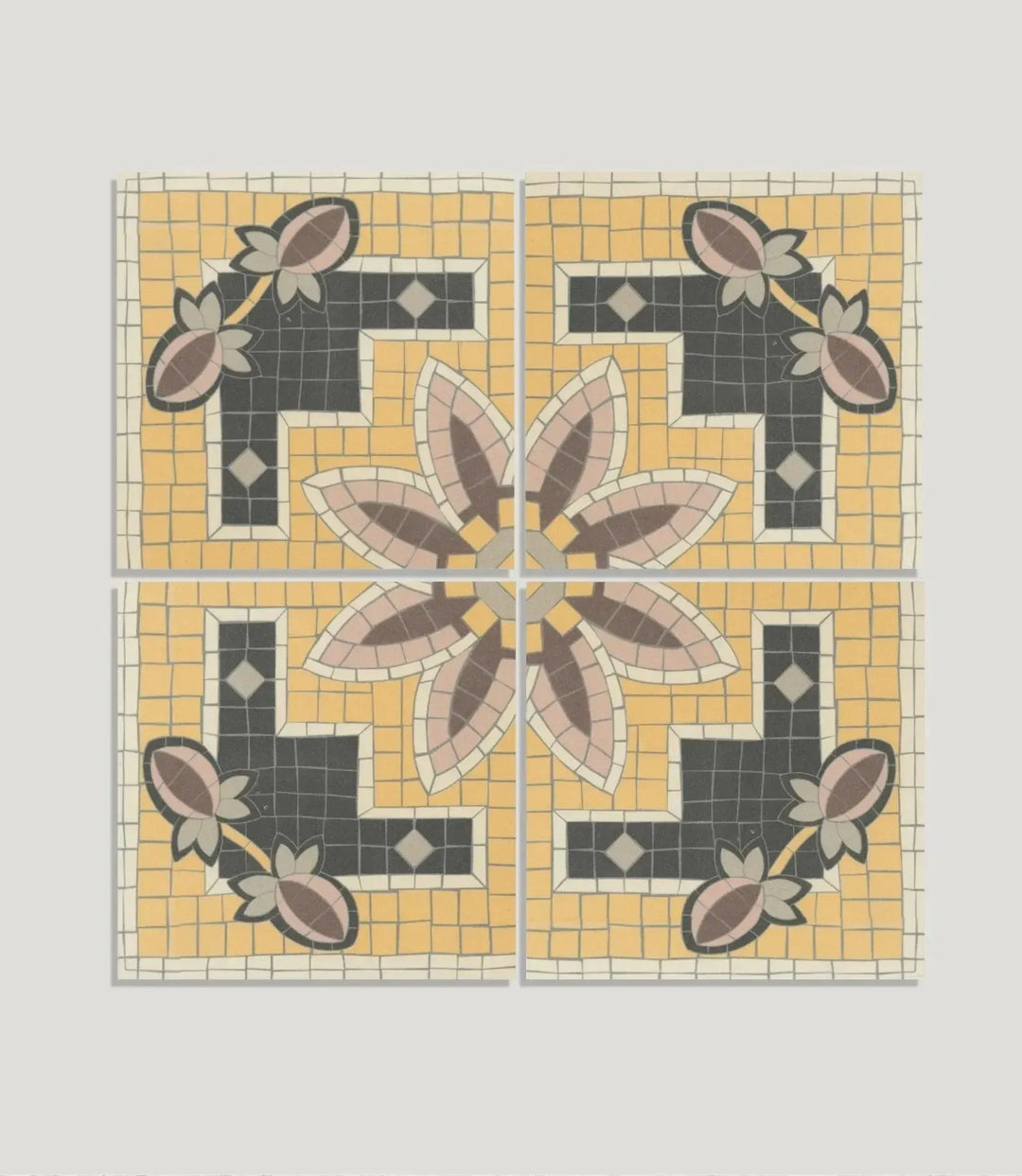 1860 Bath Spa Mosaic Bud Decor 15cm x 15cm - Out