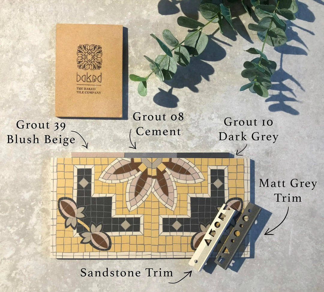 1860 Bath Spa Mosaic Bud Decor 15cm x 15cm