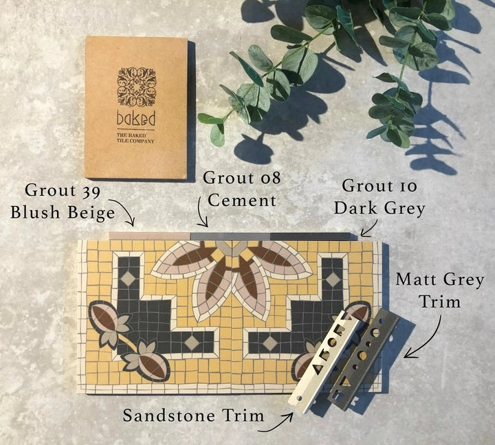 1860 Bath Spa Mosaic Bud Decor 15cm x 15cm