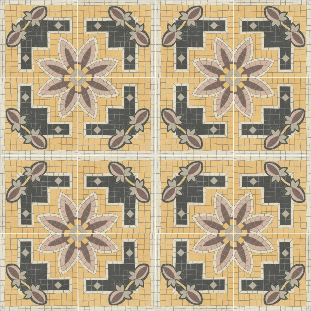 1860 Bath Spa Mosaic Bud Decor 15cm x 15cm - Out