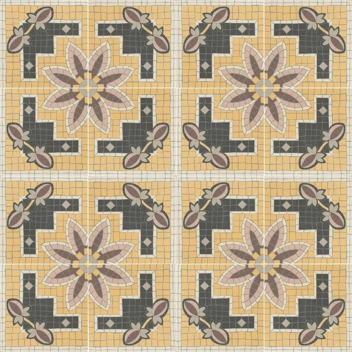 1860 Bath Spa Mosaic Bud Decor 15cm x 15cm - Out