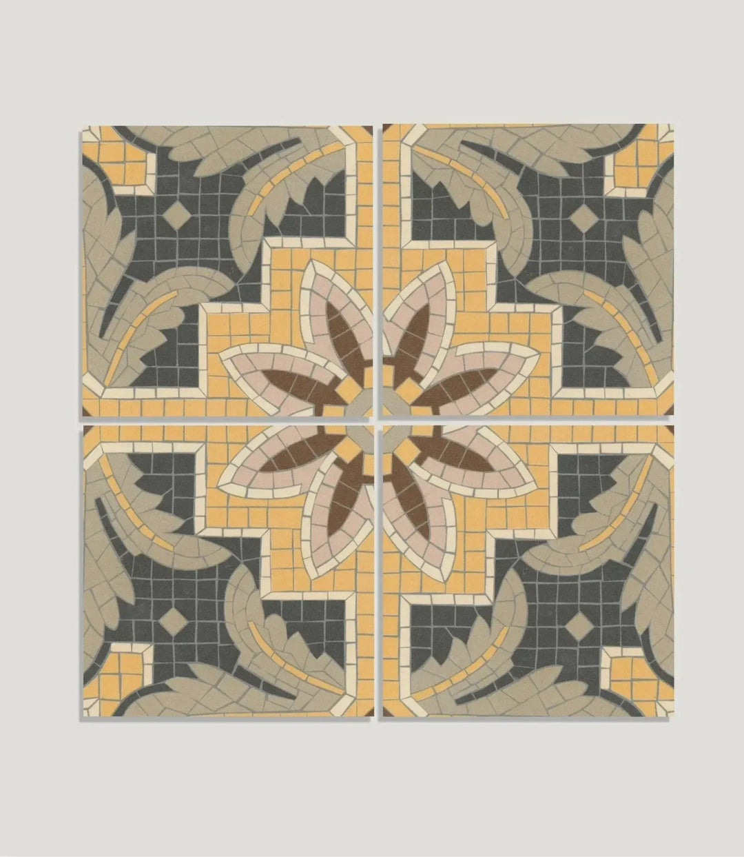 1860 Bath Spa Mosaic Leaf Decor 15cm x 15cm - Out