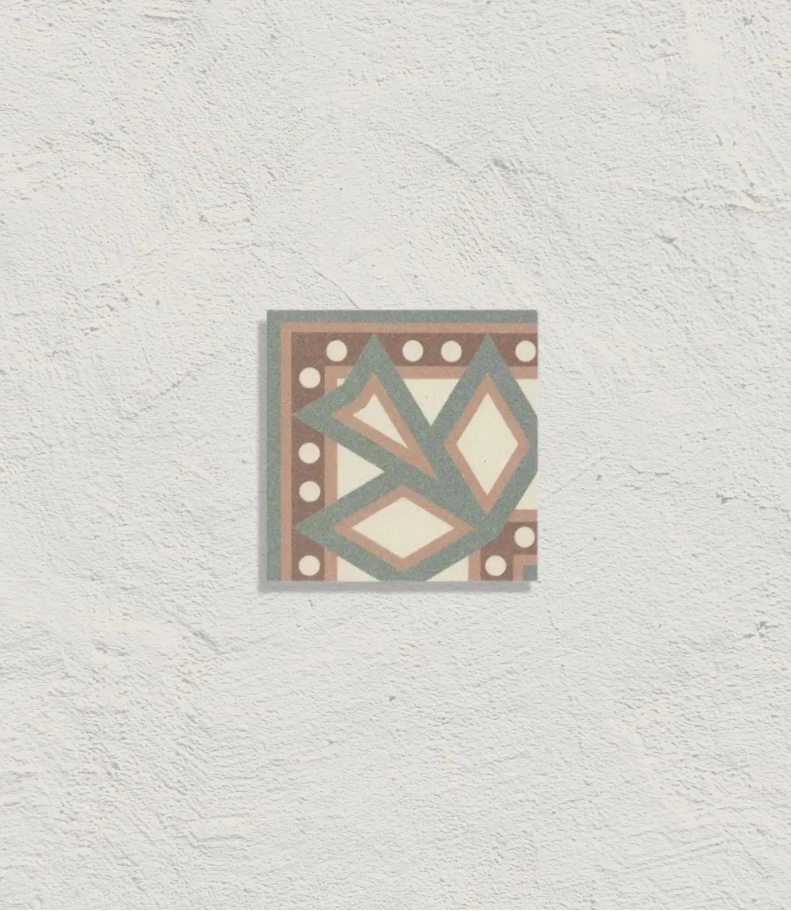 1860 Braid Corner Tile 7.5cmx7.5cm | Baked Tiles