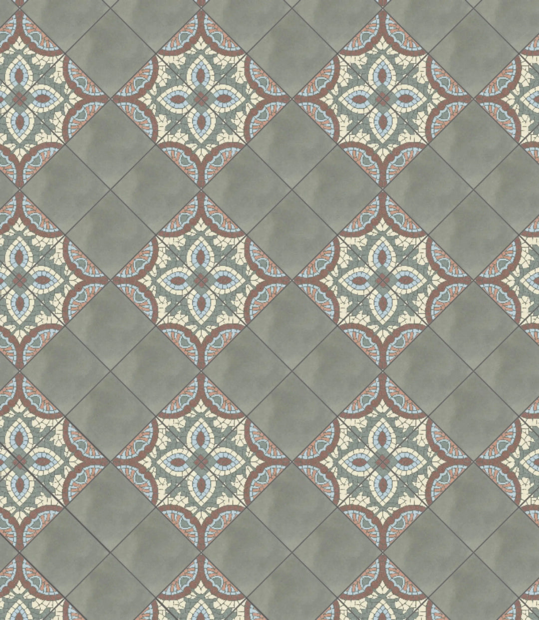 1860 green grey 15cm x 15cm baked tiles