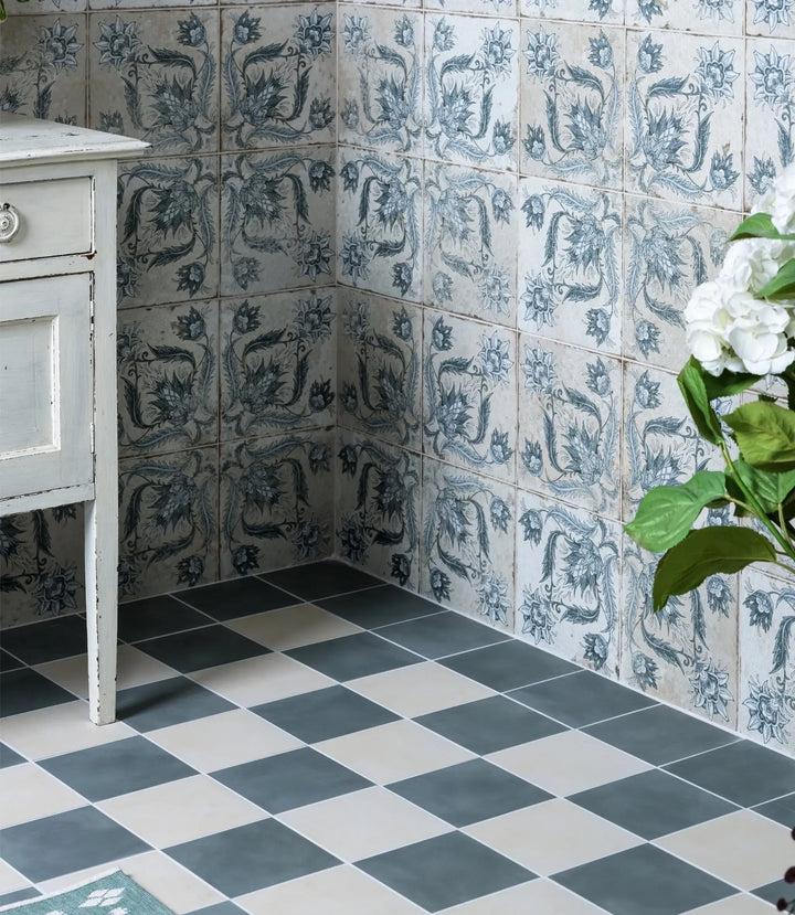 1860 green grey 15cm x 15cm bathroom
