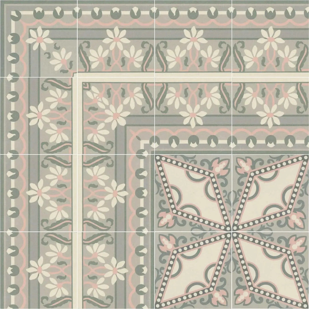 1860 Kensington Gardens Border 15cm x 15cm - Out