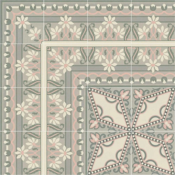 1860 Kensington Gardens Border 15cm x 15cm - Out