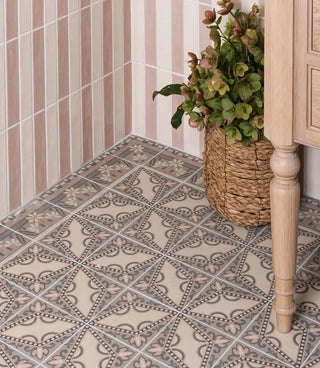 Encaustic Pink Victorian Floor Tiles | Baked Tiles