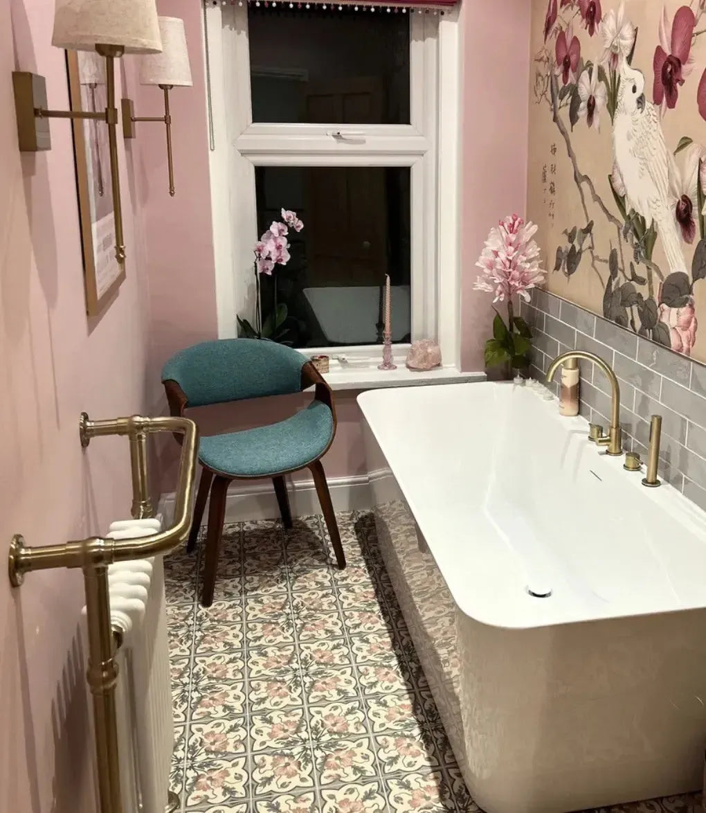 Floral Encaustic Look Porcelain Tile Baked Tiles floral-encaustic-look-porcelain-tile-baked-tiles