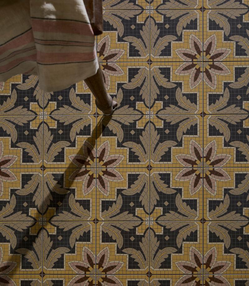 1860 bath spa mosaic leaf decor 15cm x 15cm