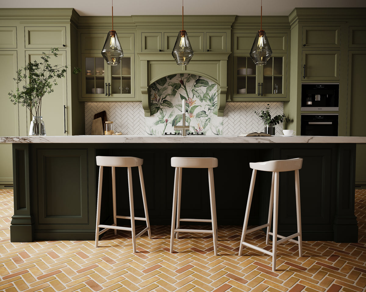 Floral Mural in a traditional kitchen