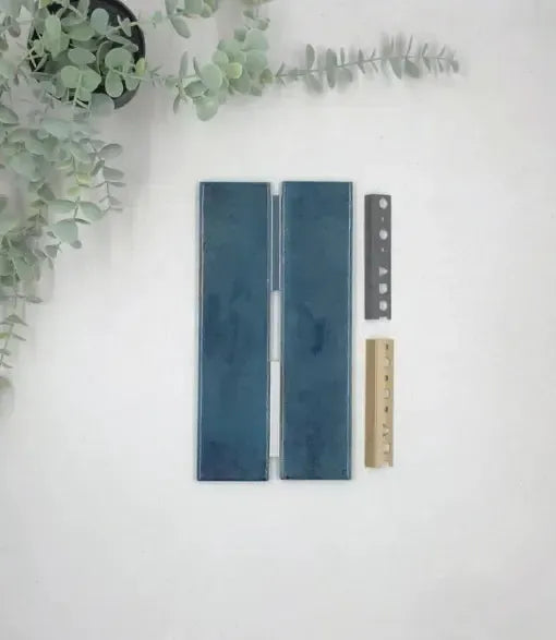 kerakoll-fugabella-color-grout-05-shadow-3kg, 10mm-l-shape-aluminium-matt-brass-tile-trim-2-5m-length, 10mm-l-shape-matt-grey-tile-trim-2-5m-length, kerakoll-fugabella-color-grout-16-velvet-blue-3kg | Baked Tiles