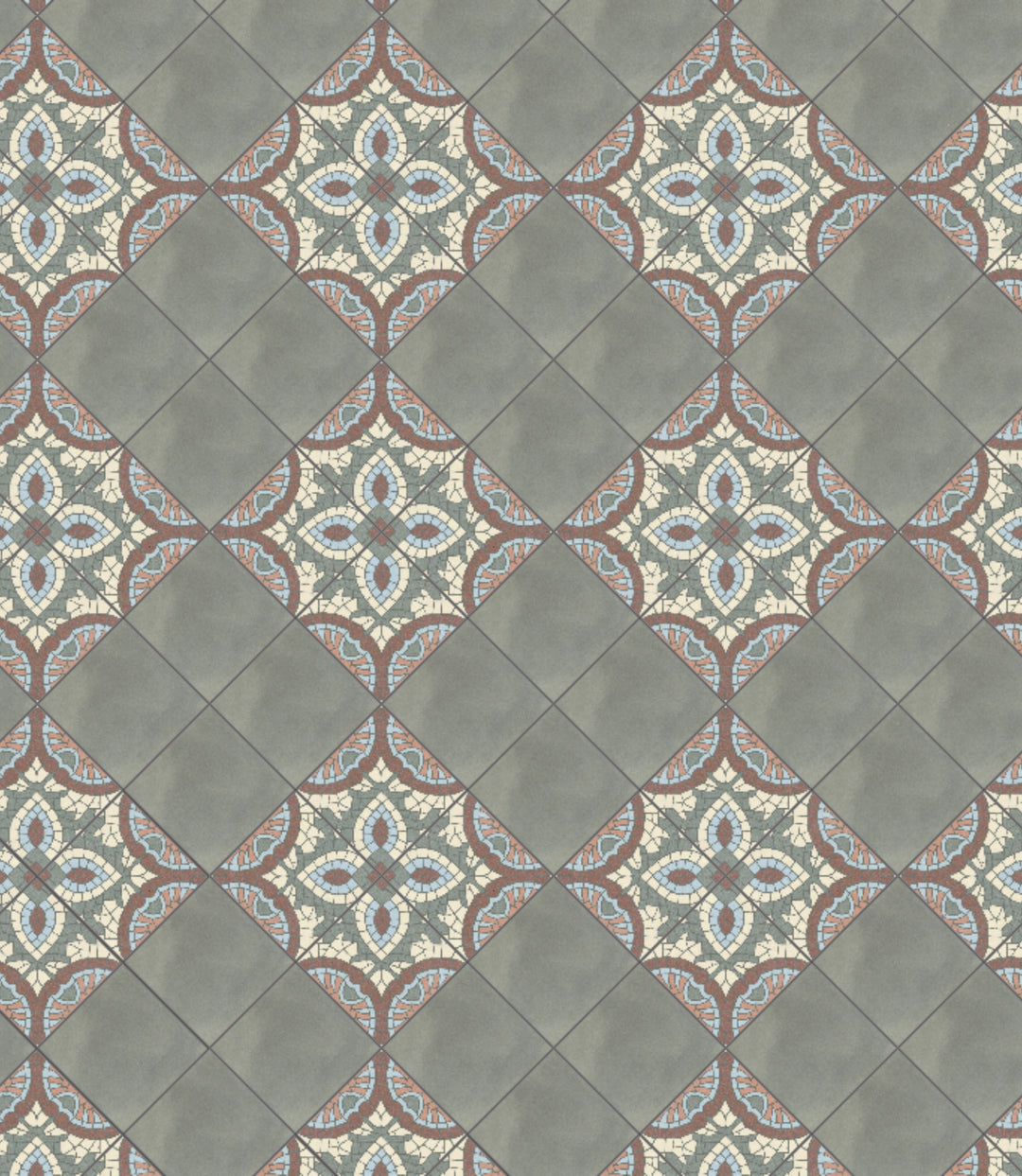 1860 green grey 15cm x 15cm baked tiles