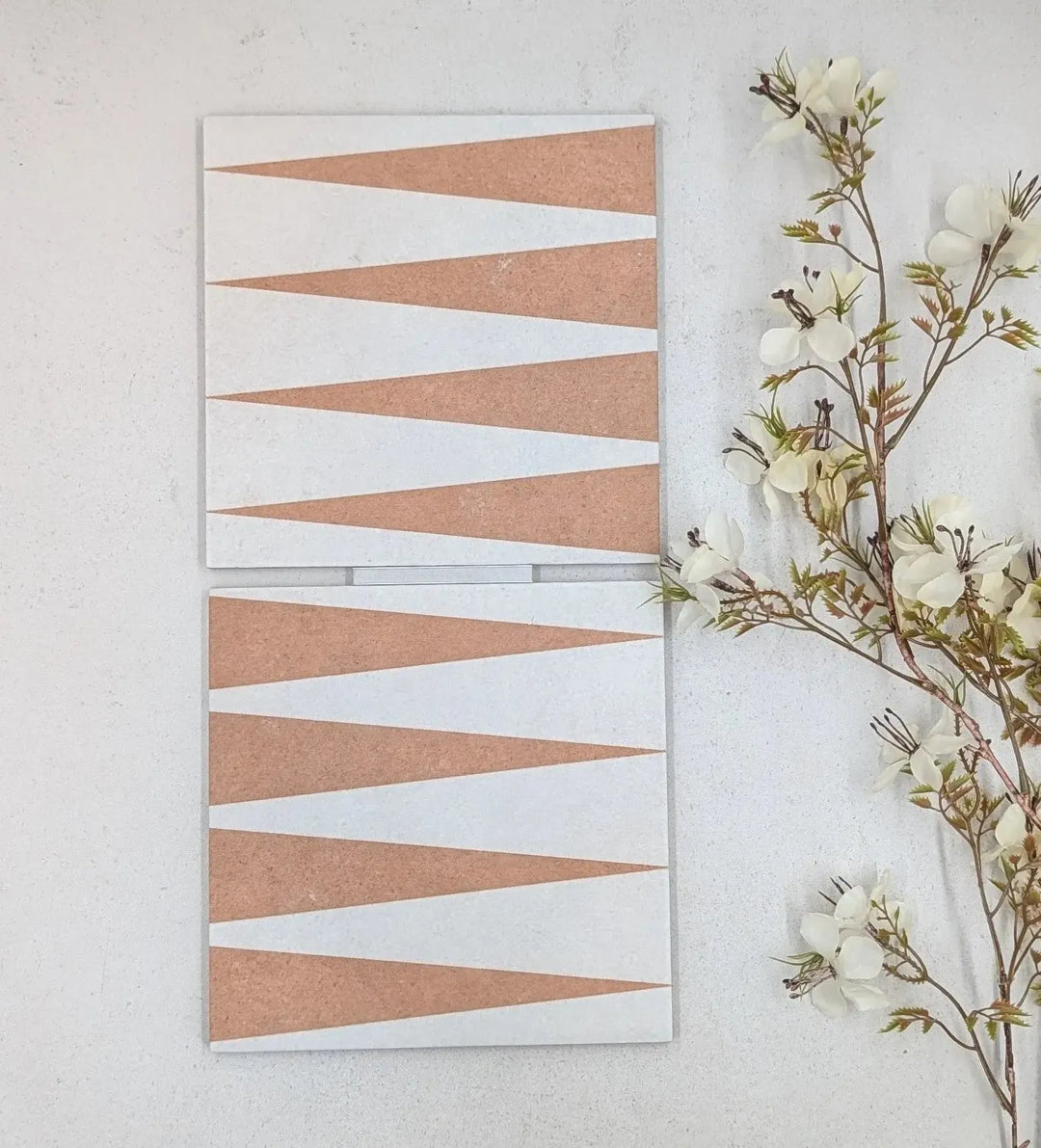backgammon terracotta 20cm x 20cm baked tiles