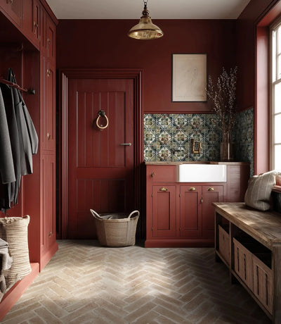 baked real terracotta parquet 30 5cm x 7 5cm boot room