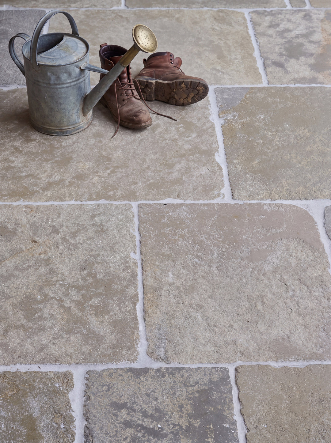 bibury stone lechlade limestone aged 56cm x random bibury stone lechlade limestone aged detail watering can and boots