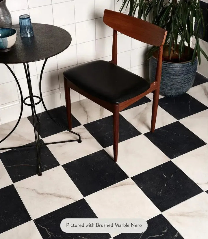 brushed marble bianco 29 5cm x 29 5cm curated brushed marble bianco 29cm x 29cm by baked tiles featured in a beautiful interior