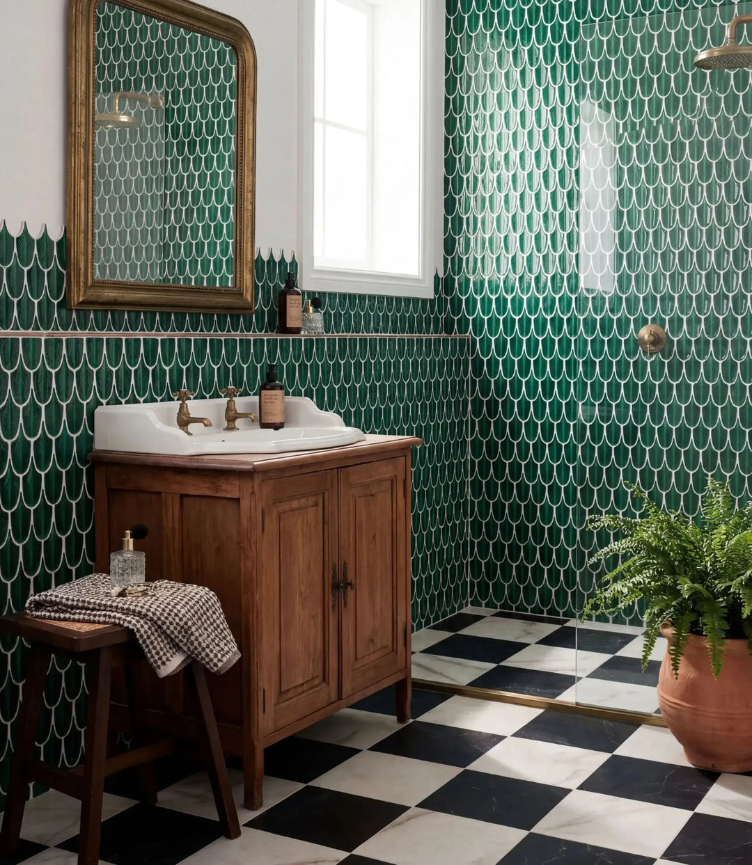 Plume-Emerald-Crackle-30.5cm-x-30cm, Brushed-Marble-Bianco-29.5cm-x-29.5cm | wall & floor tile