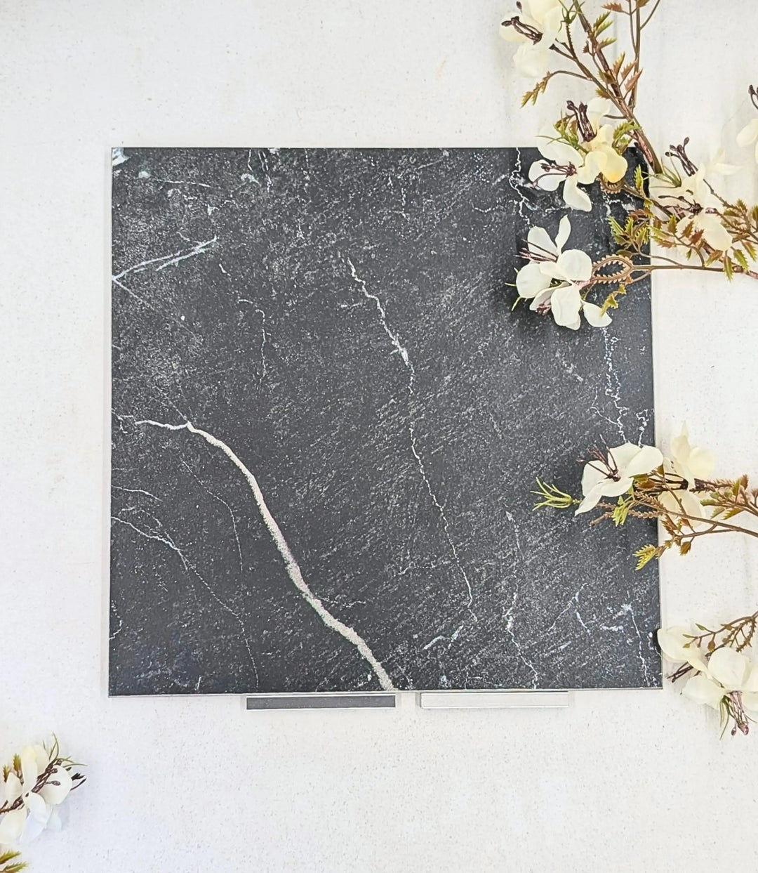brushed marble nero 59 5cm x 59 5cm baked tiles