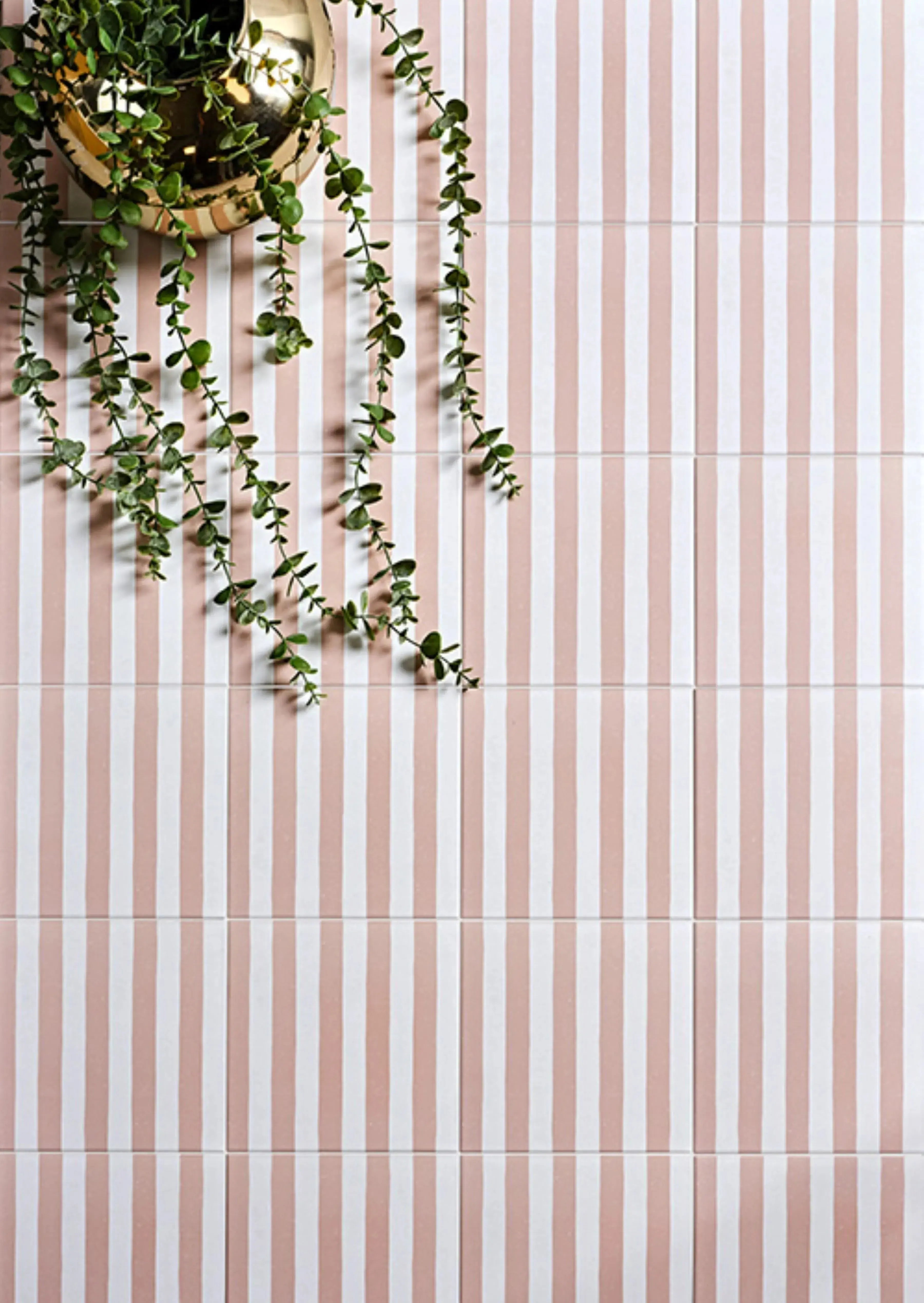 Pink Candy Striped Tiles | Pink and White Tiles | Baked Tiles