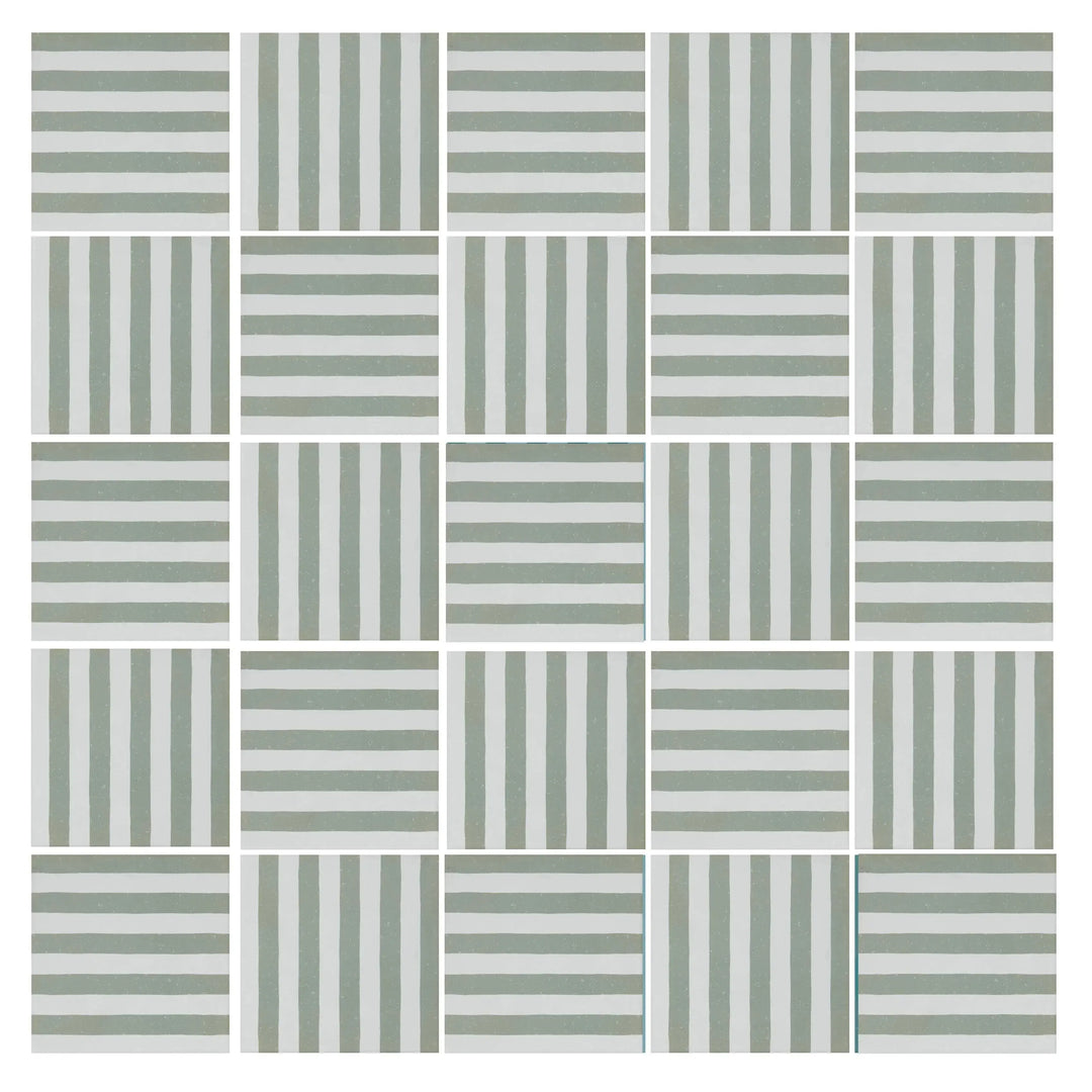 Curated Candy Stripe Sage 20cm x 20cm