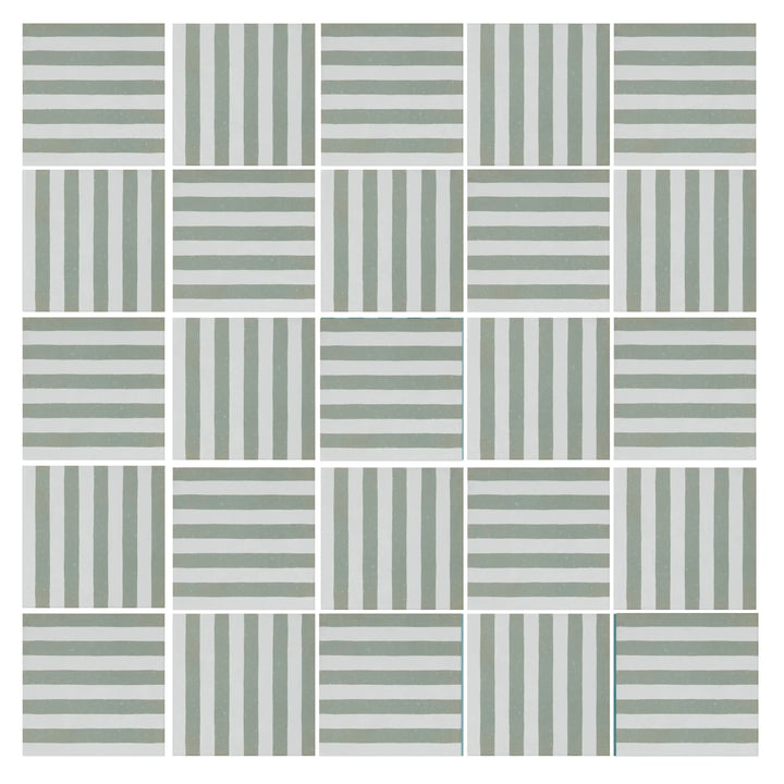 Curated Candy Stripe Sage 20cm x 20cm