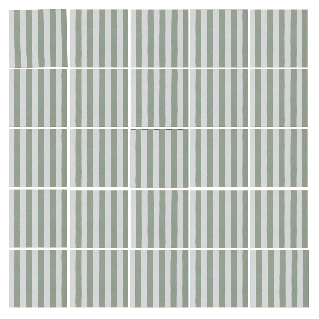 Curated Candy Stripe Sage 20cm x 20cm