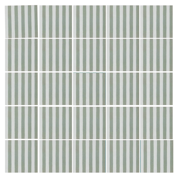 Curated Candy Stripe Sage 20cm x 20cm