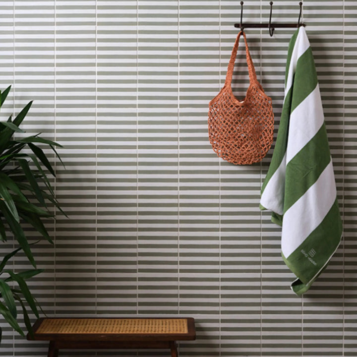 Curated Candy Stripe Sage 20cm x 20cm