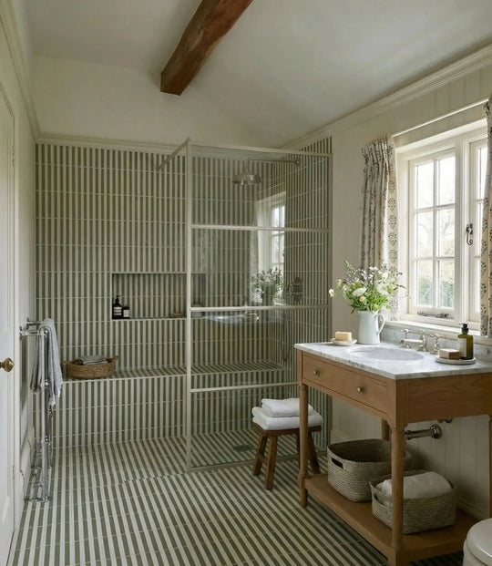 Candy Stripe Sage 20cm x 20cm