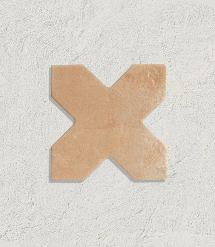 curated-casablanca-star-cotto-15-5-x-15-5cm, curated-casablanca-cross-white-15-5-x-15-5cm, curated-casablanca-star-white-15-5-x-15-5cm | Curated Casablanca Cross Cotto by Baked Tiles featured in a luxury bathroom