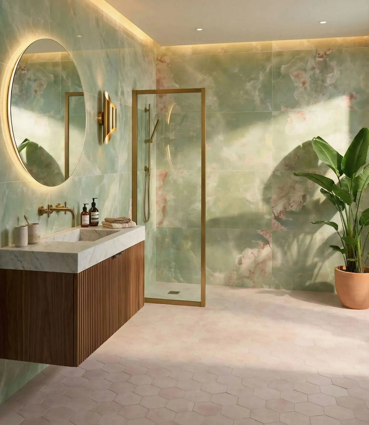 Muted-Hexagon-Rosa-16cm-x-14cm | floor tiles