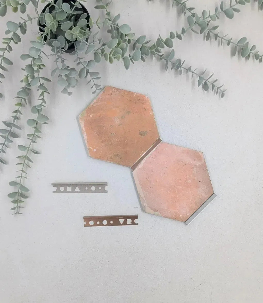 country hexagon cotto 14 x 16cm baked tiles