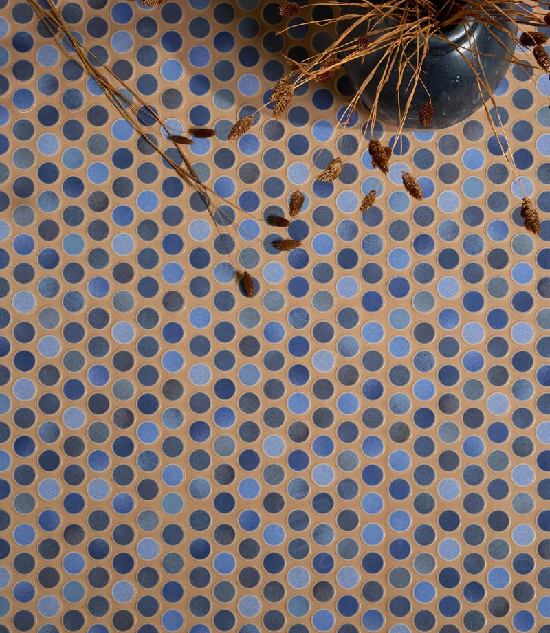 disc retro blue 30 9cm x 30 9cm