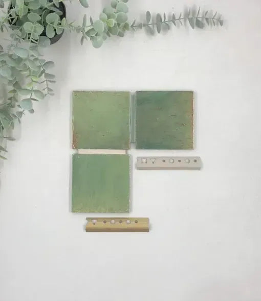 elan green gloss 10 x 10cm baked tiles