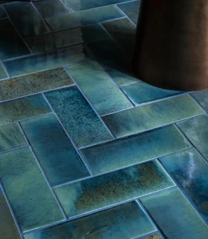 curated elan ocean blue green gloss 7 5 x 20cm